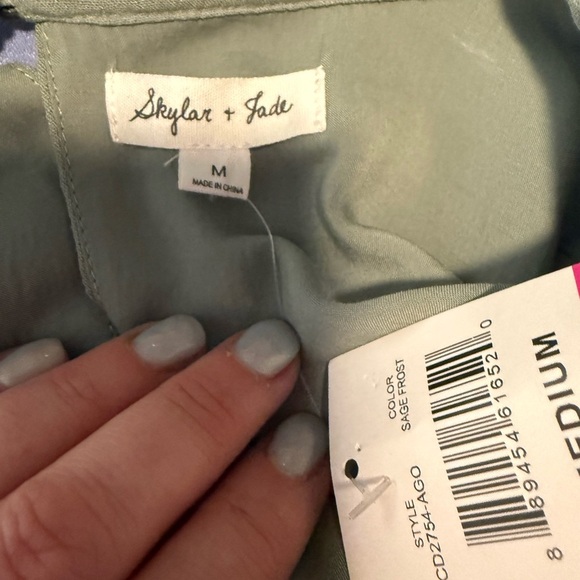 Skylar & Jade Boho Green Relaxed Tunic Dress - Picture 6 of 8